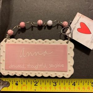 COPY - Department 56 Ceramic  Ornament Name Tags New Anna